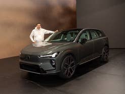 Hayo Lücke bei der Weltpremiere des Volvo EX60 in Stockholm.