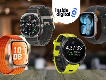 Von links nach rechts: Huawei Watch Fit 5 Pro, Samsung Galaxy Watch Ultra, Garmin Forerunner 965, Apple Watch Series 11