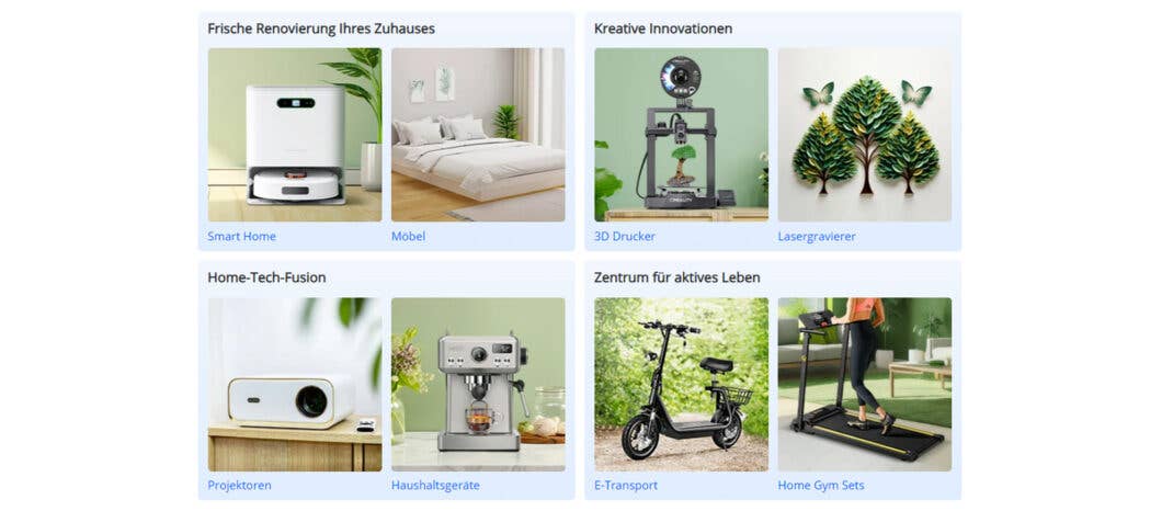 Von Staubsaugern und 3D-Druckern bis hin zu Fitnessgeräten wie Laufbändern und hochwertigen Möbeln für Zuhause und Büro - die Auswahl ist riesig!