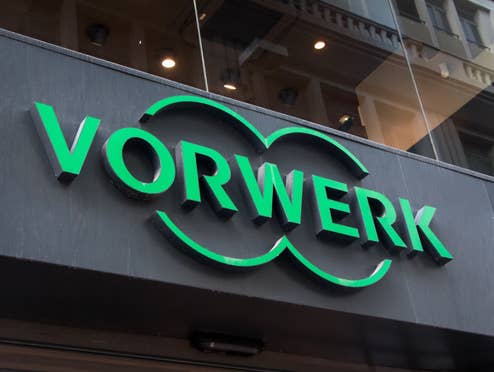 Vorwerk-Logo an einer Häuserwand
