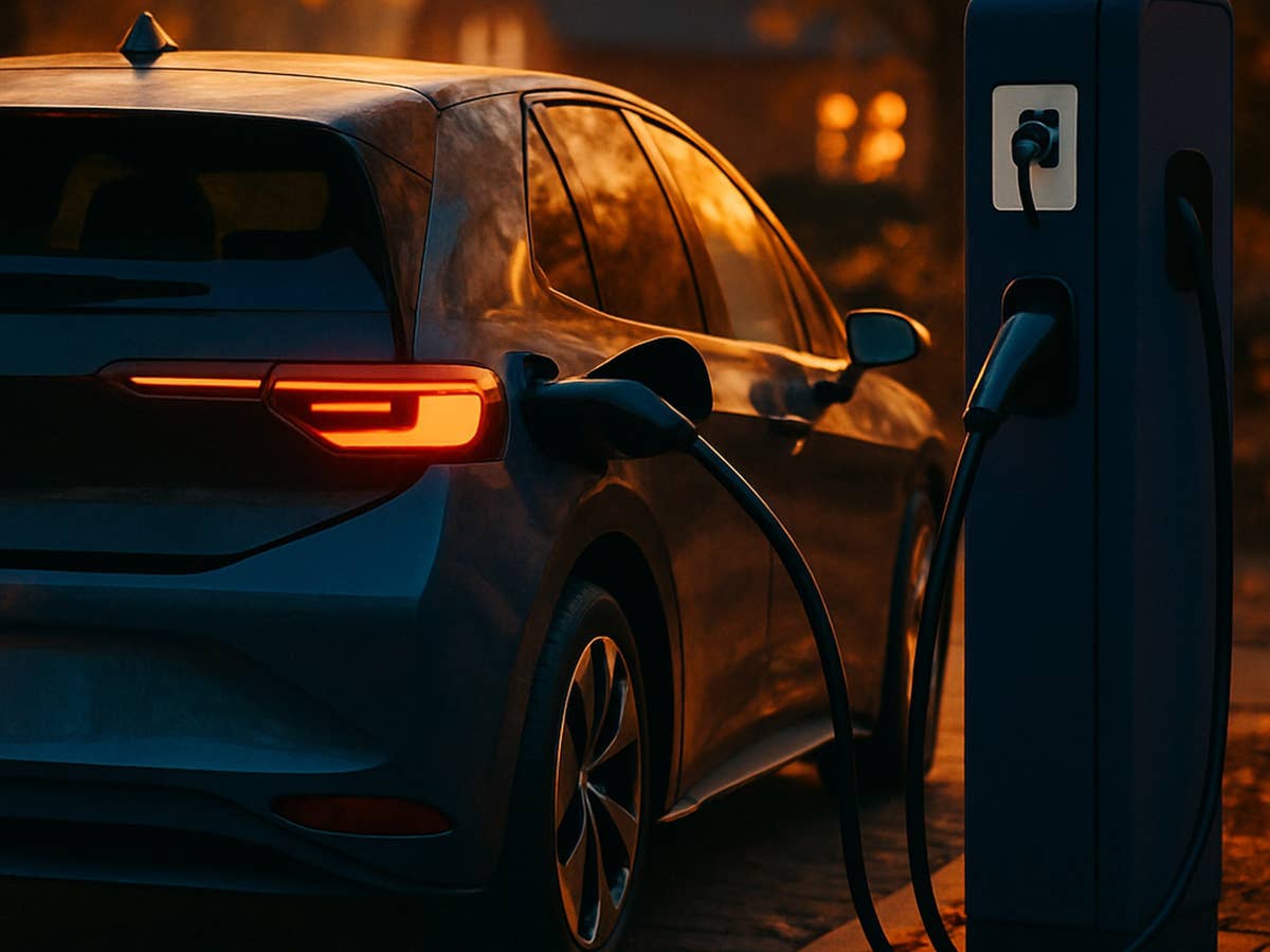 E-Auto an einer Ladesäule.