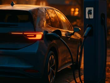 E-Auto an einer Ladesäule.