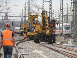 Baustelle der Deutschen Bahn in Leipzig.