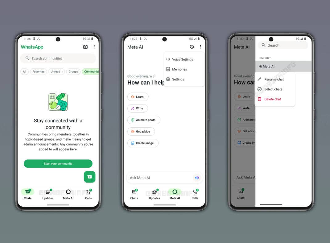 So könnte das neue Design von WhatsApp aussehen
