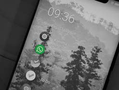 WhatsApp-Icon auf Smartphone Homescreen WhatsApp Icon auf Smartphone Homescreen