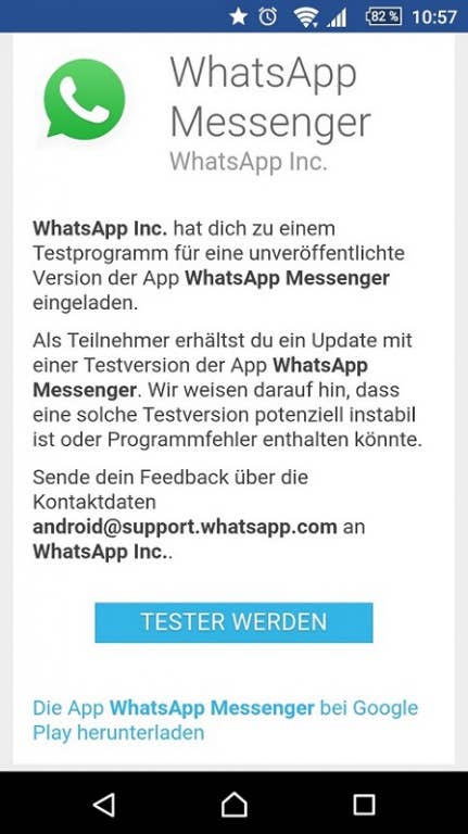 WhatsApp Beta-Tester werden