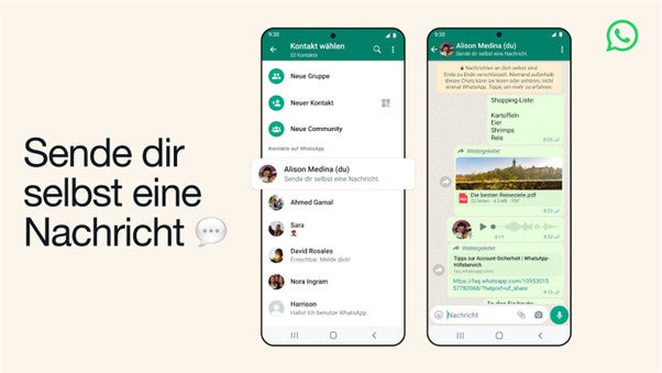 WhatsApp Chat mit sich selbst