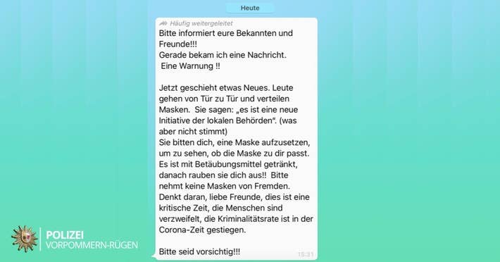 WhatsApp-Kettenbrief vor buntem Hintergrund