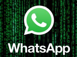 WhatsApp-Logo mit Matrix-Effekt