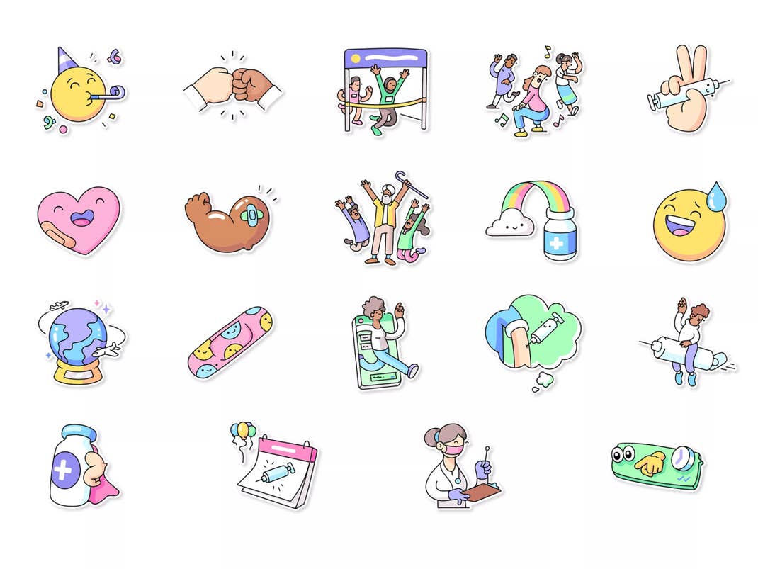 WhatsApp Sticker für die Corona-Impfung