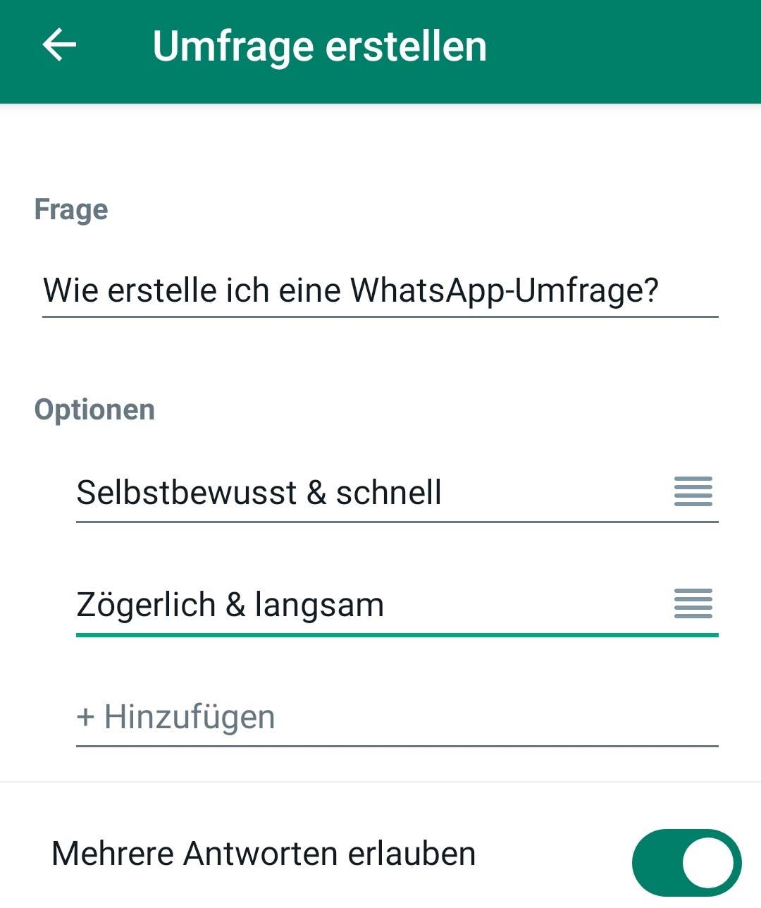 WhatsAppUmfrage erstellen so geht’s