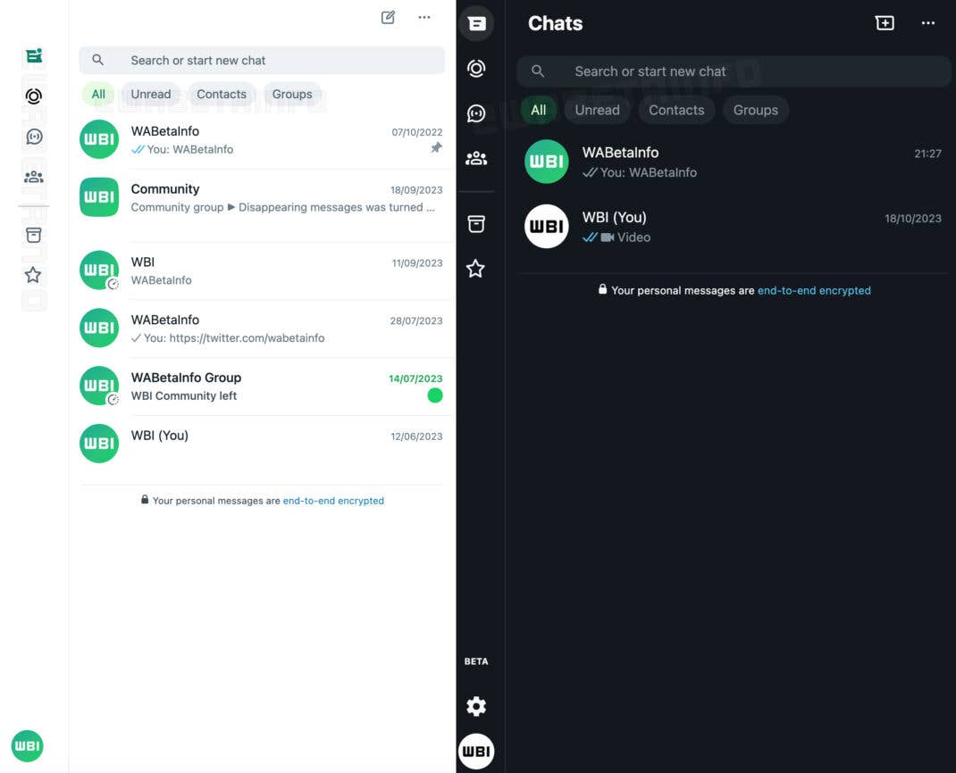 WhatsApp fürs Web soll eine neue Seitenleiste und Dunkelmodus erhalten