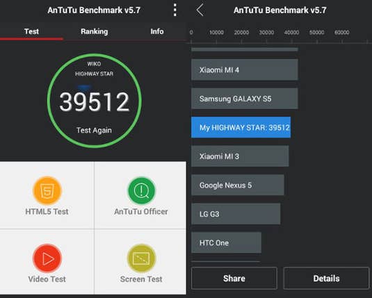 Wiko Highway Star im AnTuTu-Benchmark