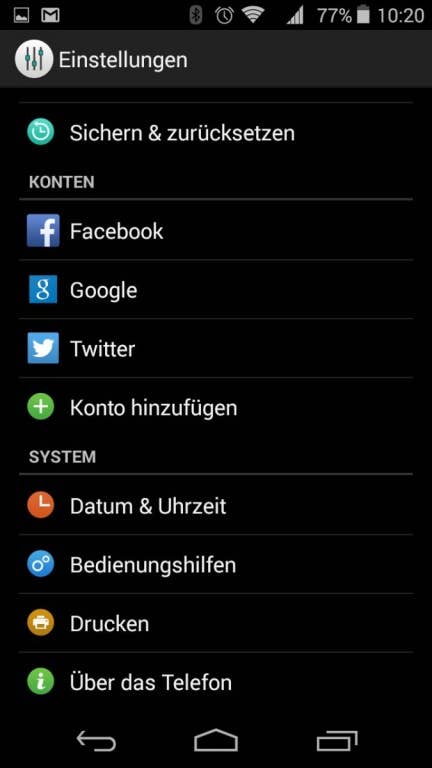 Wiko Ridge 4G: Screenshots Android 4.4.4 und Nutzeroberfläche