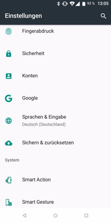 Wiko View Prime im Test: Das Menü