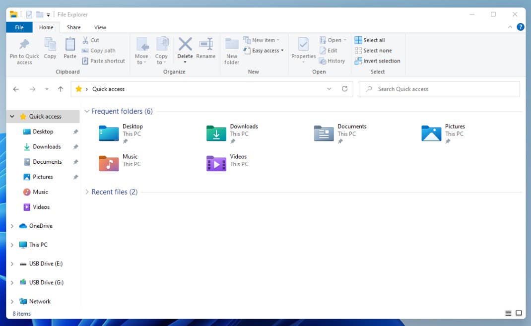 Windows Explorer mit bunten Icons und abgerundeten Ecken