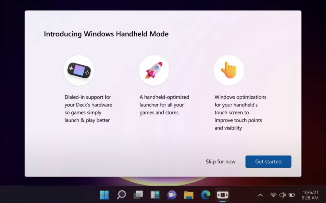 Windows 11 Handheld Mode