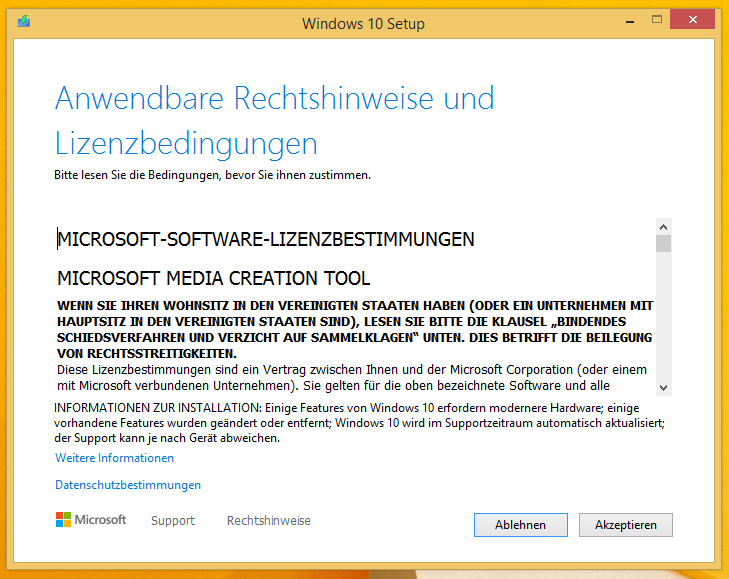 Windows Upgrade Schritt 1