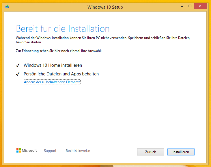 Windows Upgrade Schritt 5