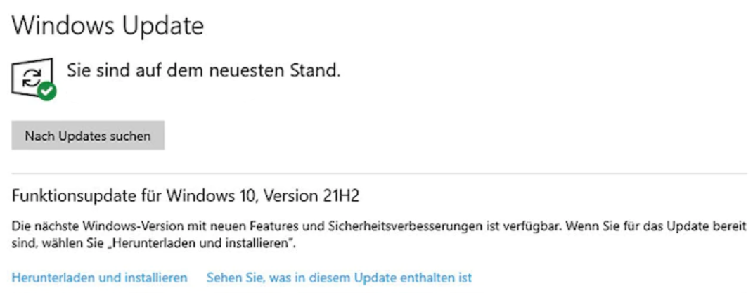 Screenshot aus den Windows 10 Einstellungen
