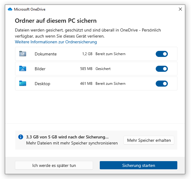 Datensicherung unter Windows