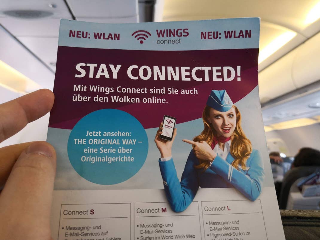 Ein Info-Flyer zum Internet-Dienst Wings Connect