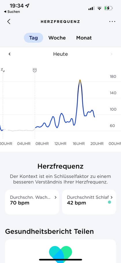 Screenshot aus der Withings Health Mate App