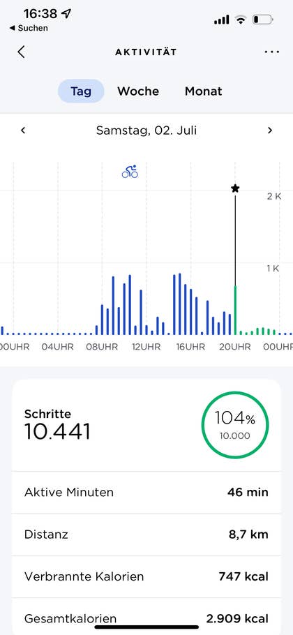 Screenshot aus der Withings Health Mate App