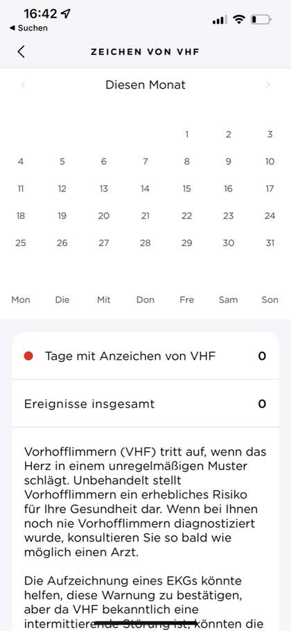 Screenshot aus der Withings Health Mate App