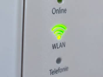 Eine WLAN-LED auf einem Router