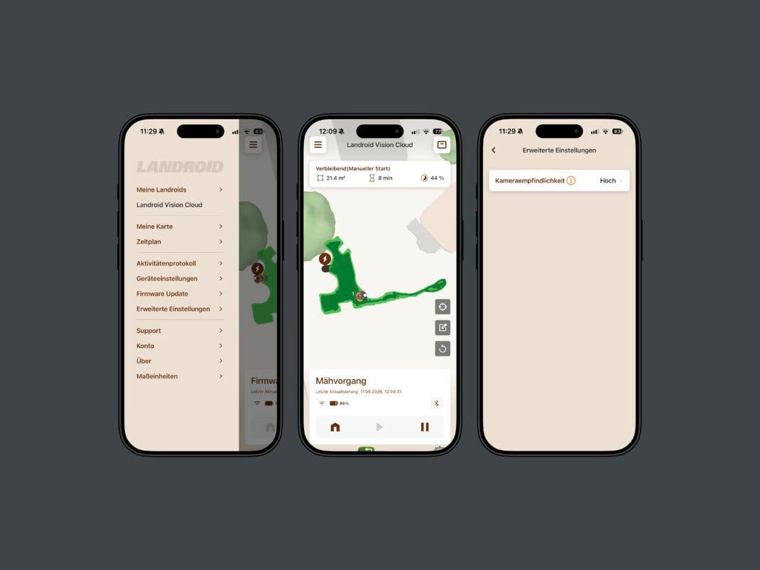 Einstellungen in der Worx Landroid-App