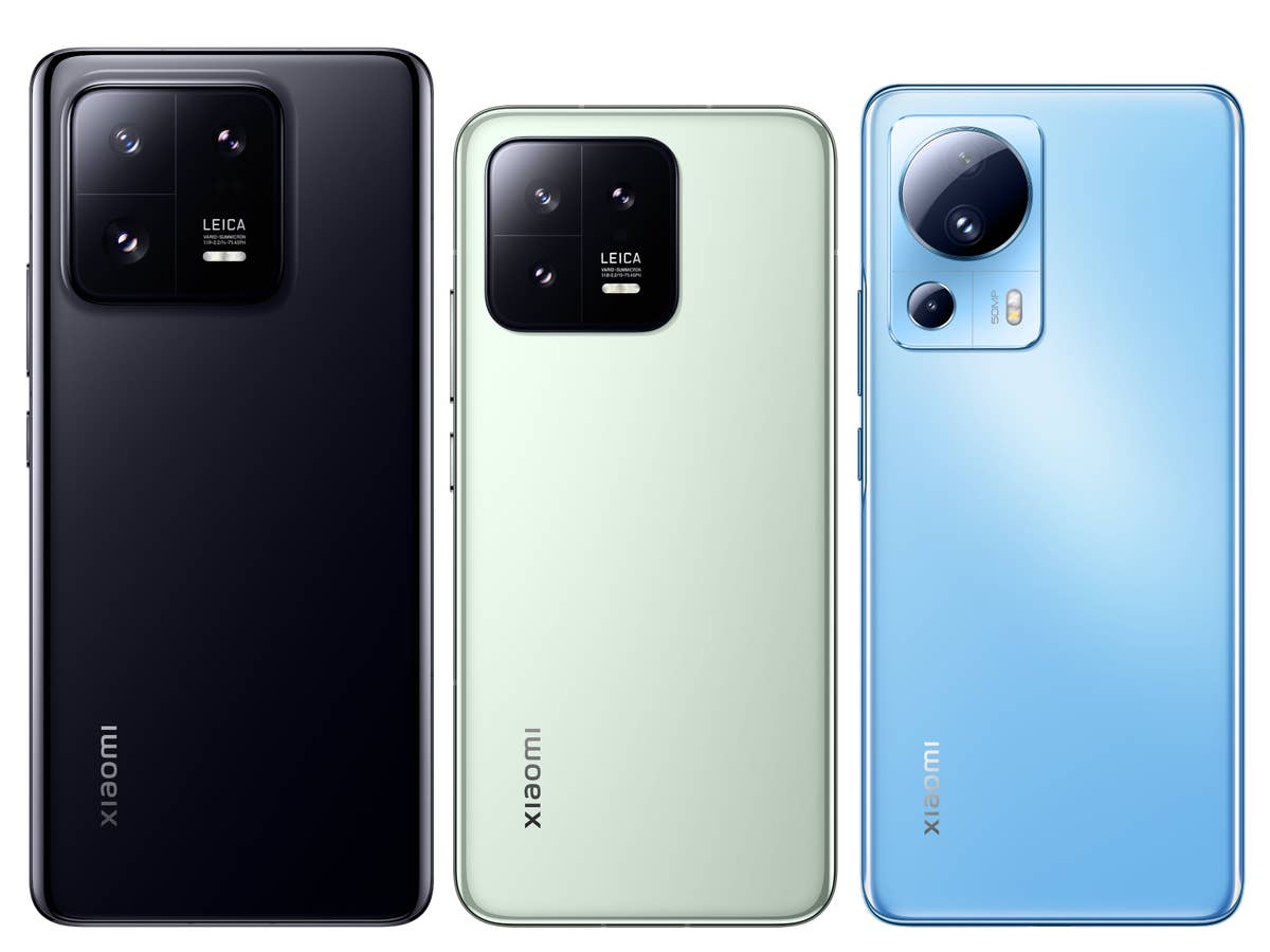 Die drei Smartphones der Xiaomi 13 Serie