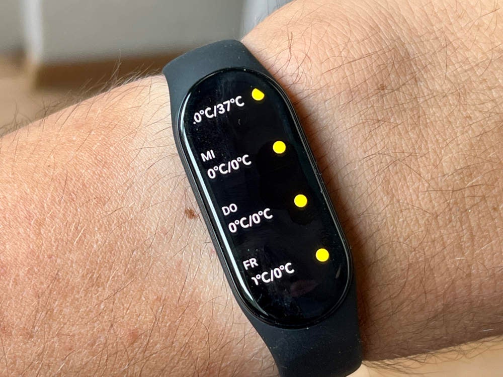 Wettervorhersage auf dem Xiaomi Smart Band 7