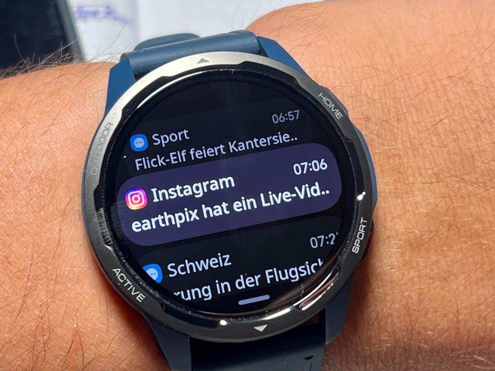 Mitteilungszentrale der Xiaomi Watch S1 Active.