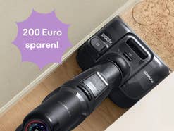 Tineco Nass- und Trockensauger der gerade benutzt wird in nahaufnahme